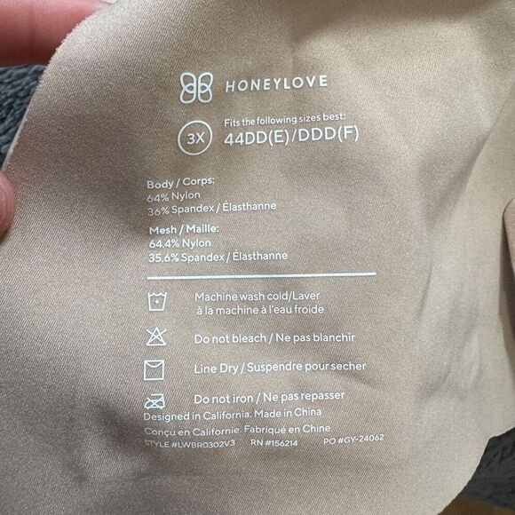 Honeylove Crossover Bra nude size 3X - Picture 9 of 9